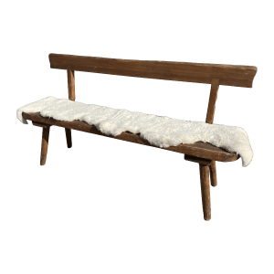 Holzbank mit Lehne 1